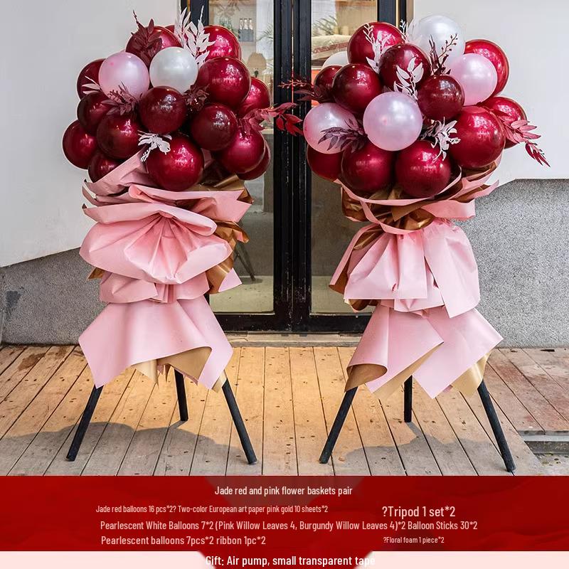 National Day Decorative Balloon Column & Flower Basket for Event Atmosphere
