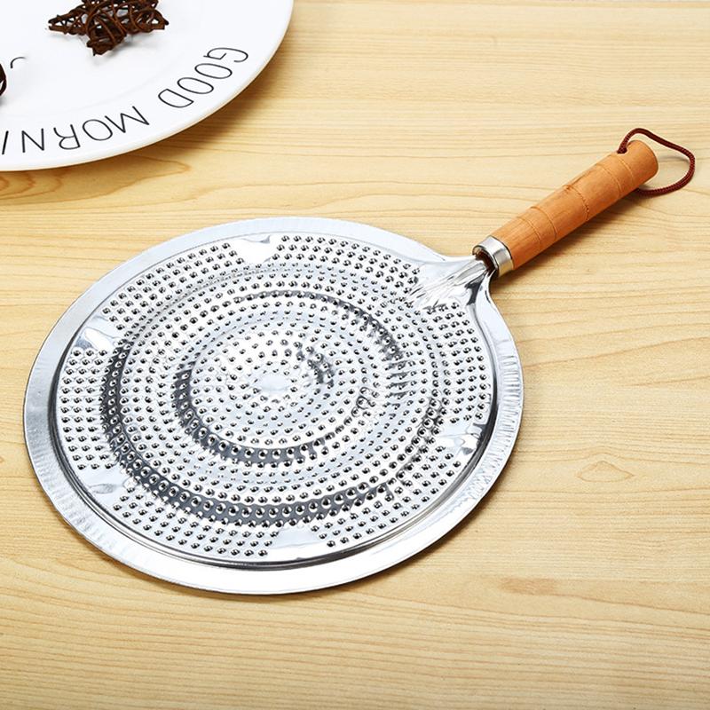 Metal 21Cm Cook Ring Heat Insulating Mats Kitchen Utensils Wooden Handle Stove Pan Gas/Electric/Induction Cooker Heat Diffuser