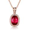 Luxury Oval Red Tourmaline Pendant Necklace for Women