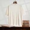 Men's Loose Fit Casmere Knit Half-High Neck Short Sleeve Pullover