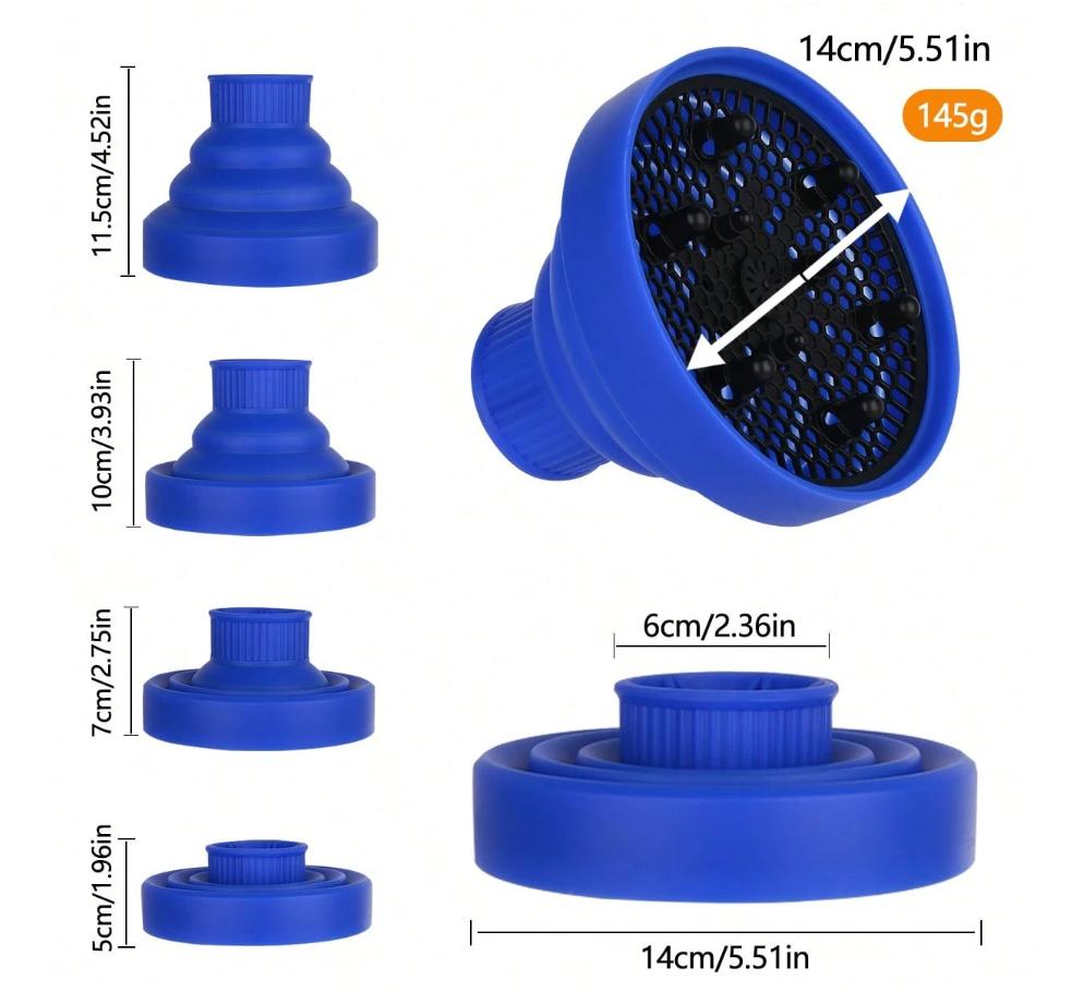 1pc universal silicone hair dryer diffuser cover adjustable heat-resistant accessory, used to define curly and frizzy control