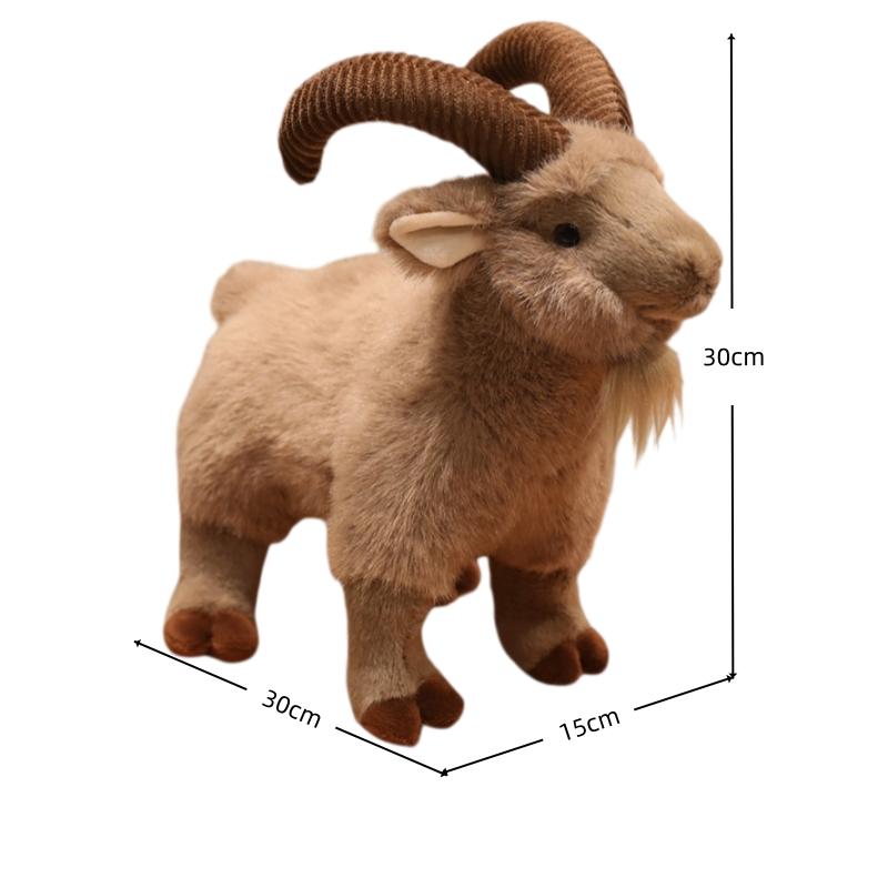 Schattige 1630Cm Bighorn Schaap Pluche Pop Cartoon Dier Speelgoed Zacht Gevuld Pluizig Geiten Welp Sleutelhanger Voor Kinderen En Volwassenen