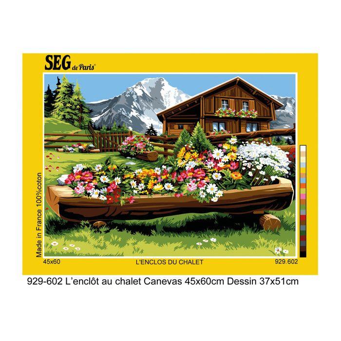 Canevas antique L'enclos du chalet 45x60cm