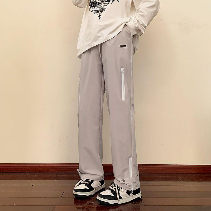 Punchingbukser Kvinnelige vår- og høstmodeller Vanntette, tynne, rette bukser Arbeidsbukser med brede ben i siden