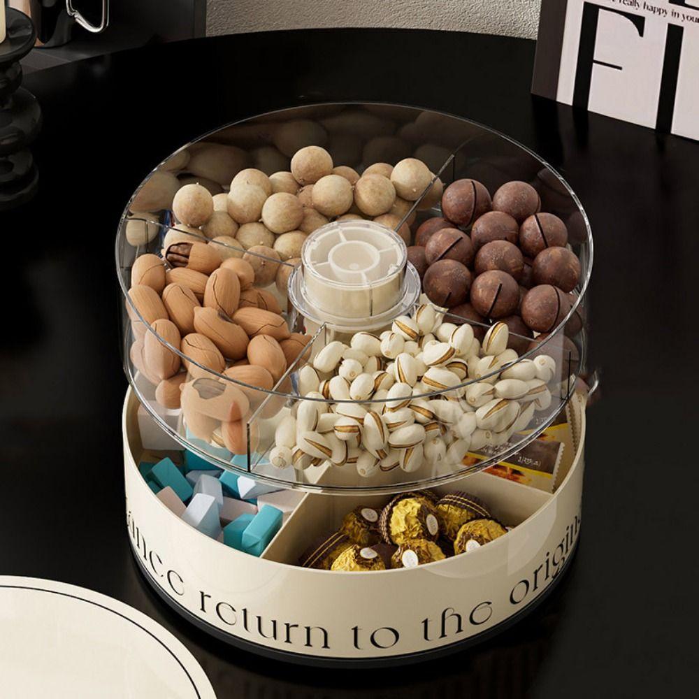 Food Grade Candy Nuts Serving Tray Round Candy Storage Box Divided Serving Tray Kitchen