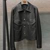 Womens Short PU Leather Jacket Casual Turn-Down Collar Biker Style Streetwear Coat