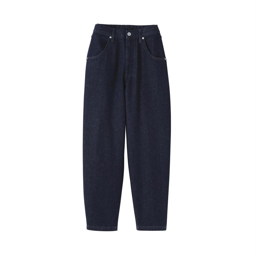 MUJI Kapok-Mischung Denim Barrel Dunkel Größe S Damen Hose, Marineblau, (BE1YFA5A)