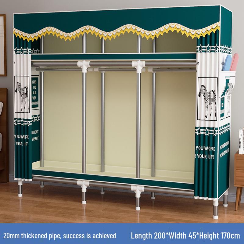 Thickened Steel Pipe Fabric Wardrobe for Dorm or Bedroom Storage