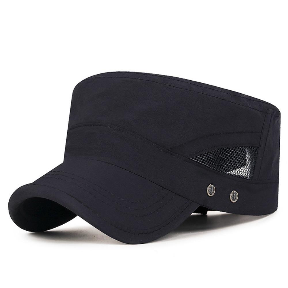 Polyester Sun Hat Breathable Summer Visor Hat New Flat Peaked Cap Men