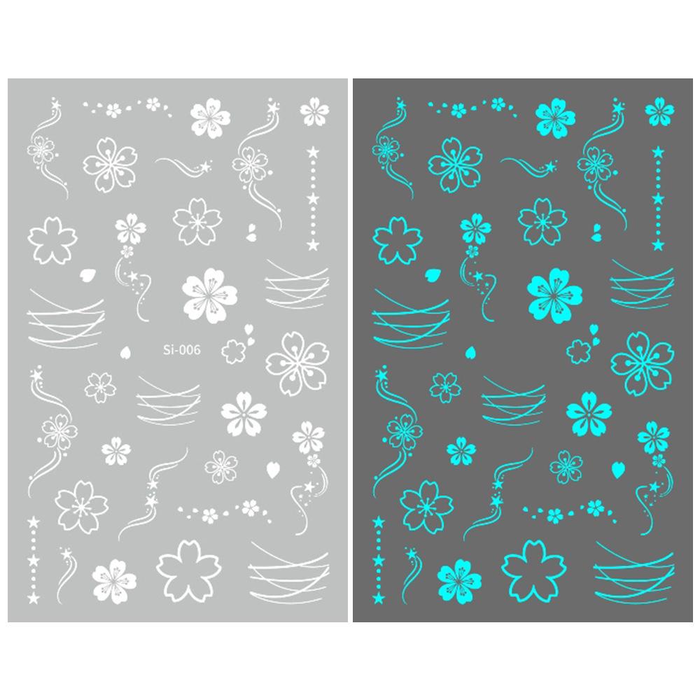 2026 Luminous Green & Blue Nail Stickers for Professional Salons - White-Enhancing Style