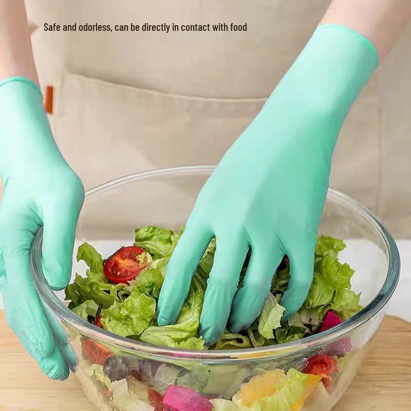Food Grade Disposable Nitrile Gloves - Waterproof & Oil-proof for Catering, Home, Beauty, Hairdressing, Nail Art, Tattoo