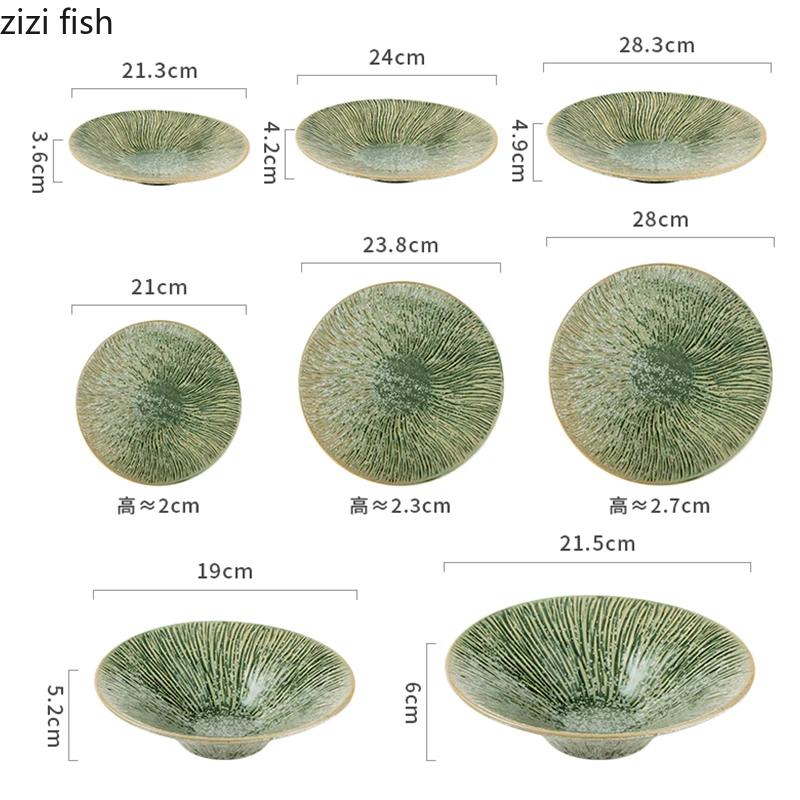 Kiln Changes farfurie ceramică verde farfurie pentru friptură farfurie pentru paste farfurii pentru salată bol pentru supă restaurant gătit molecular veselă specială