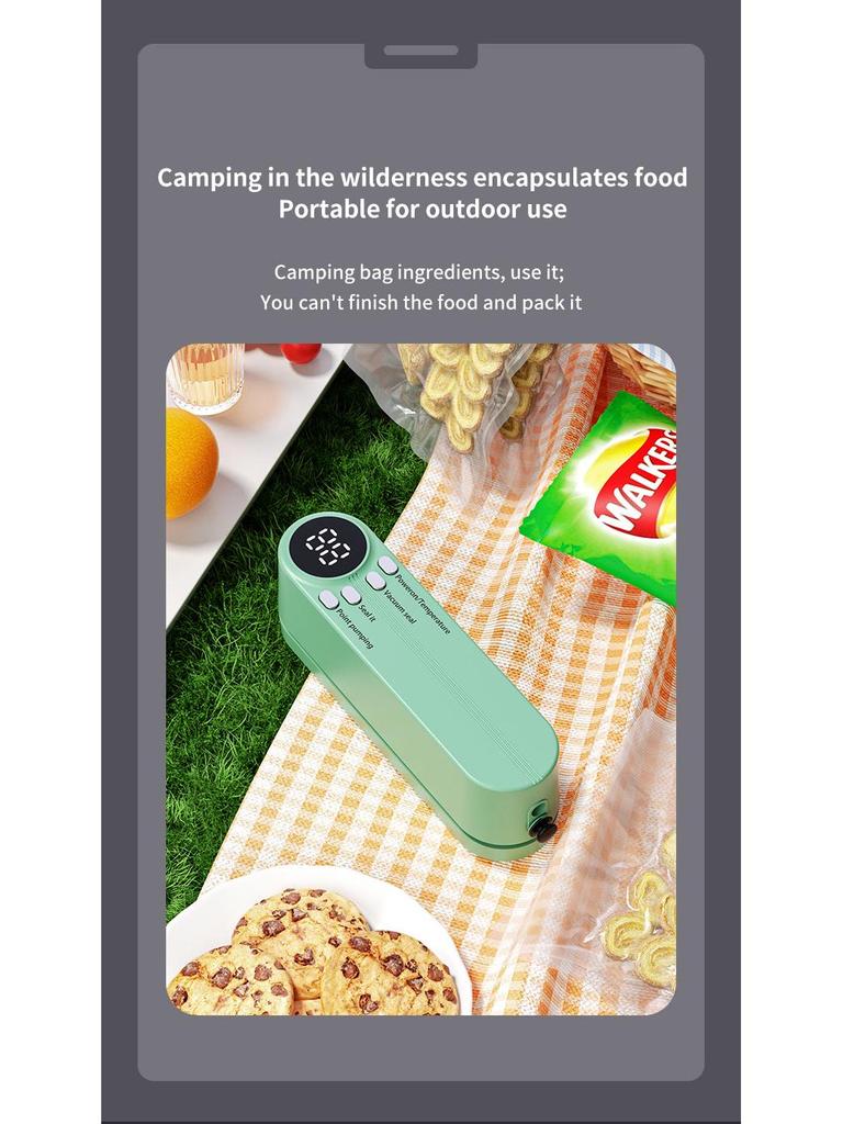 Mini aparat de etanșare automată wireless portabil în vid pentru conservarea alimentelor