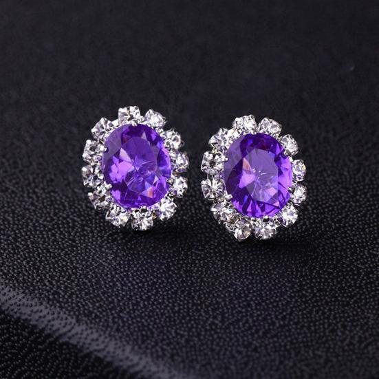 Fashion Women Lady Elegant Rhinestone Flower Ear Stud Earrings Gift Jewelry