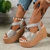 High Heel Big Size Sandalen Damen Slope Heel Dicker Boden Sandalen Fischmaul Casual Damen Sandalen