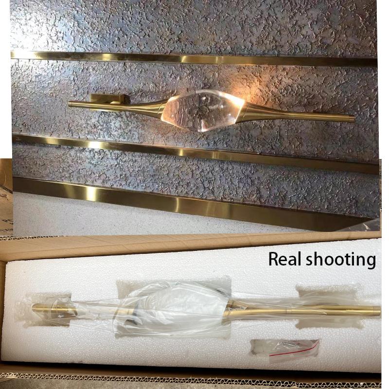 Copper crystal wall lamp LED Nordic luxury living TV wall decoration interior wall Sconce creative bedroom wall hanging lights