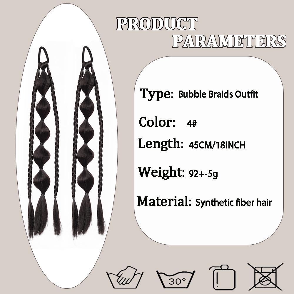 Tibetan Style Braided Ponytail - Bubble & Boxing Braid Hair Accessories