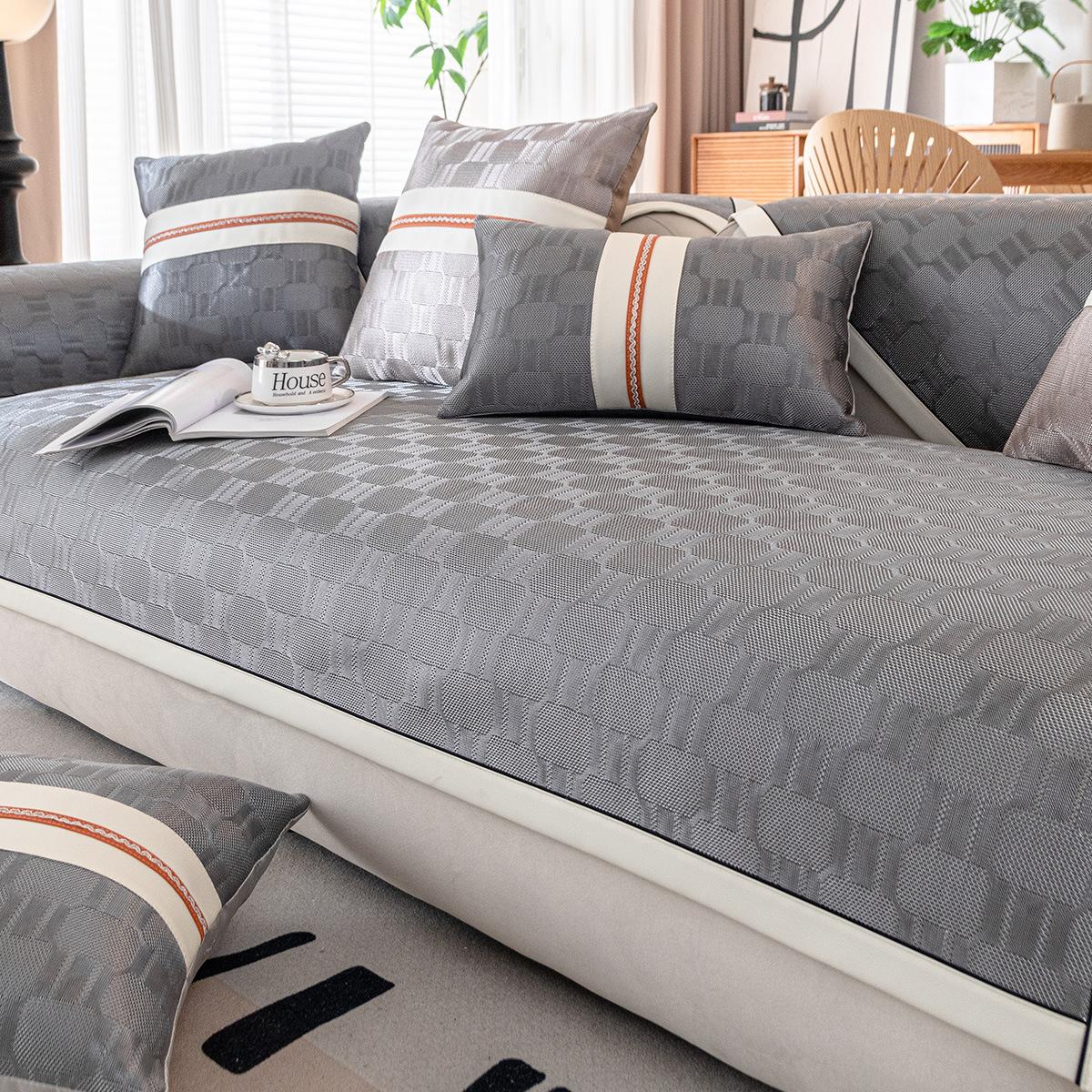 

Summer Cool Ice Silk Sofa Cushion Modern Simple Non-Slip Sofa Cover New Seat Cushion Summer Mat 70*70cm
