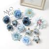 Blue Series Silk Rose Flowers for DIY Headwear, Hair Accessories, Corsages, Home Decor, and Wedding Decorations