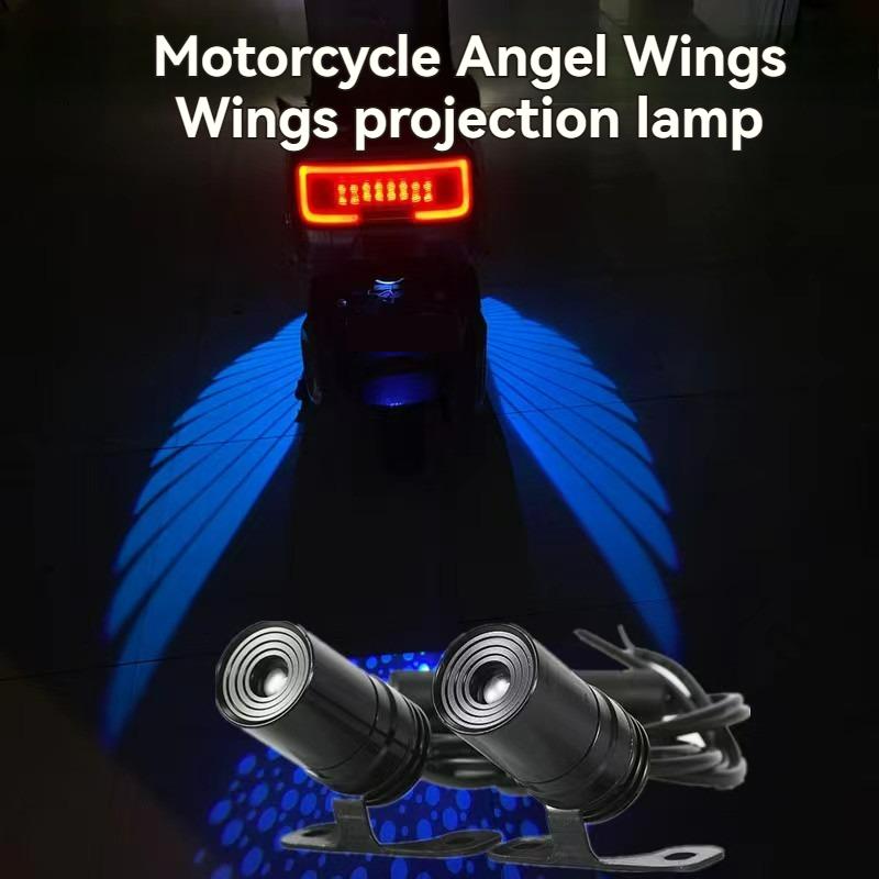 2pcs New Motorcycle Mofei Light Angel Wings Welcome Lights Projection Lights Carpet Lights Modified General Atmosphere Lights