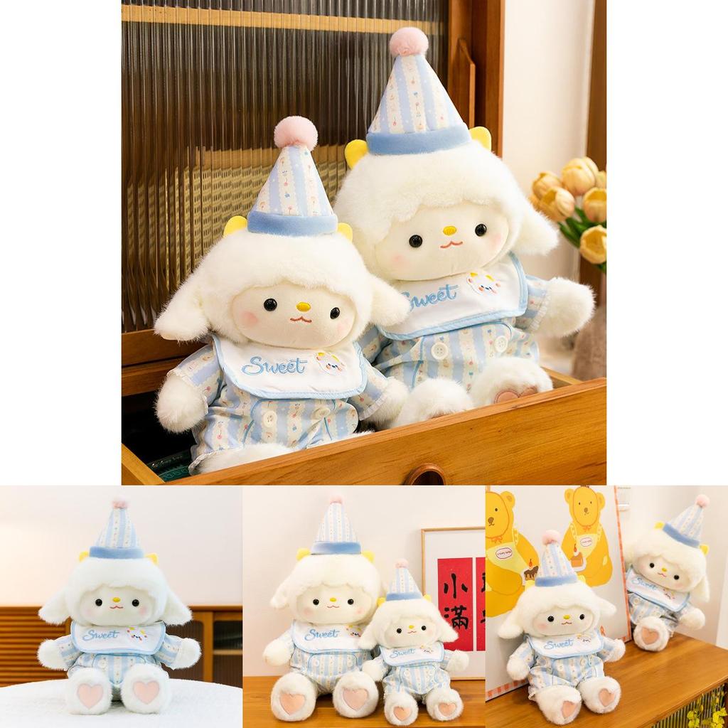 Plush Sheep Toy Bed Pillow Cute Cartoon Soft Fabric Gift For Kids And Girls