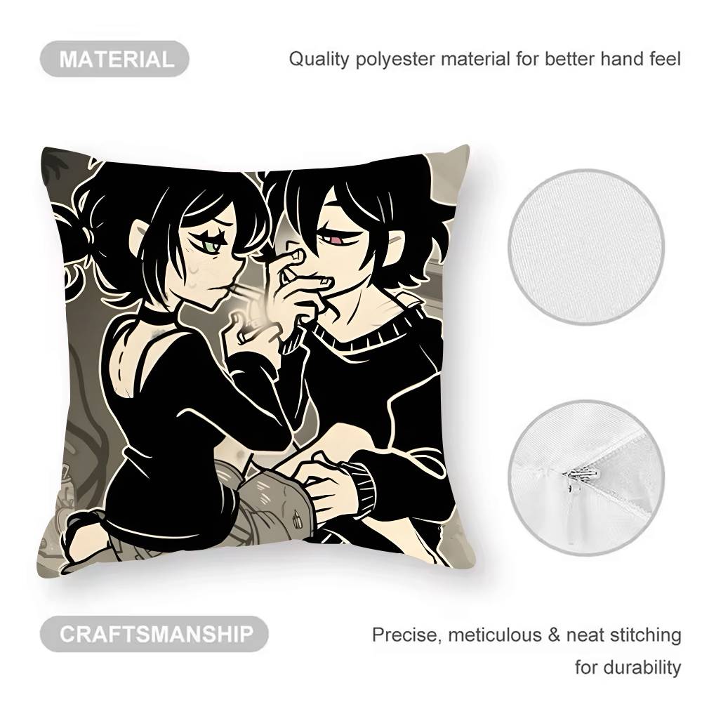 

The Coffin of Andy y L-Leyley Pillow Case Anti-dustmite Pillowcase Invisible Zipper Silky Short Plush Sofa Cushion Cover 12x12Inch