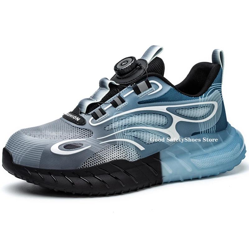 Men Sport Safety Shoes Cushion Work Sneakers Anti-puncture Breathable Work Shoes Boots Men Women Steel Toe Shoes Lightweight