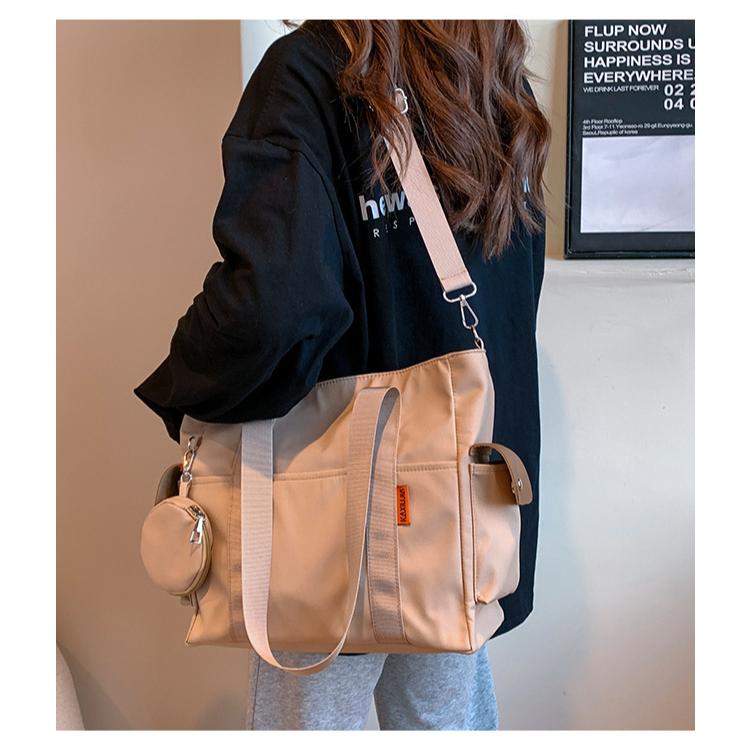 Reisetaschen-Set, leicht, große Kapazität, mit Mini-Geldbörse, wasserdichte Tragetasche für Damen, adrette Studententasche, Nylontasche