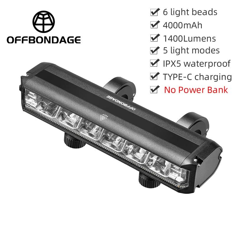 OFFBONDAGE Bicycle Light Front  Bike Light Waterproof Flashlight USB Charging MTB Road Cycling Lamp Accessories