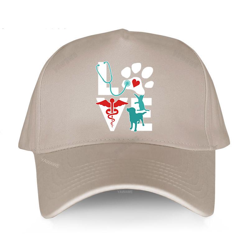 Baseballkappe für Herren und Damen, verstellbar, Motiv: „Love Veterinary Medicine“, süße Buchstaben, Geschenk, Unisex, klassischer Hut, Hip-Hop-Cap