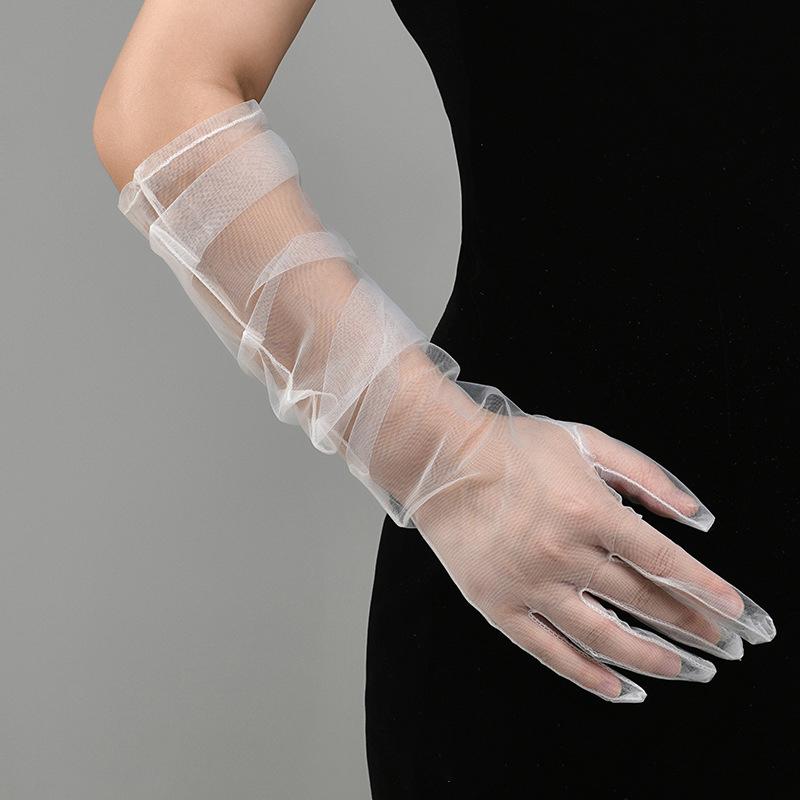 Casual Thin Mesh Lace Gloves Women S Black Silk Sexy Breathable Sunscreen