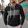 Spring and Autumn New Men's Color-blocked Checkered Sweatshirt Long-sleeved Hoodie Casual Sports Top