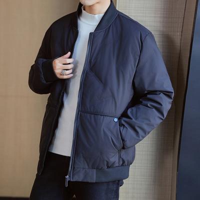 Winter Cotton-padded Men's Fashion Baseball Collar Jacket Winter Casual Jacket Cotton-padded