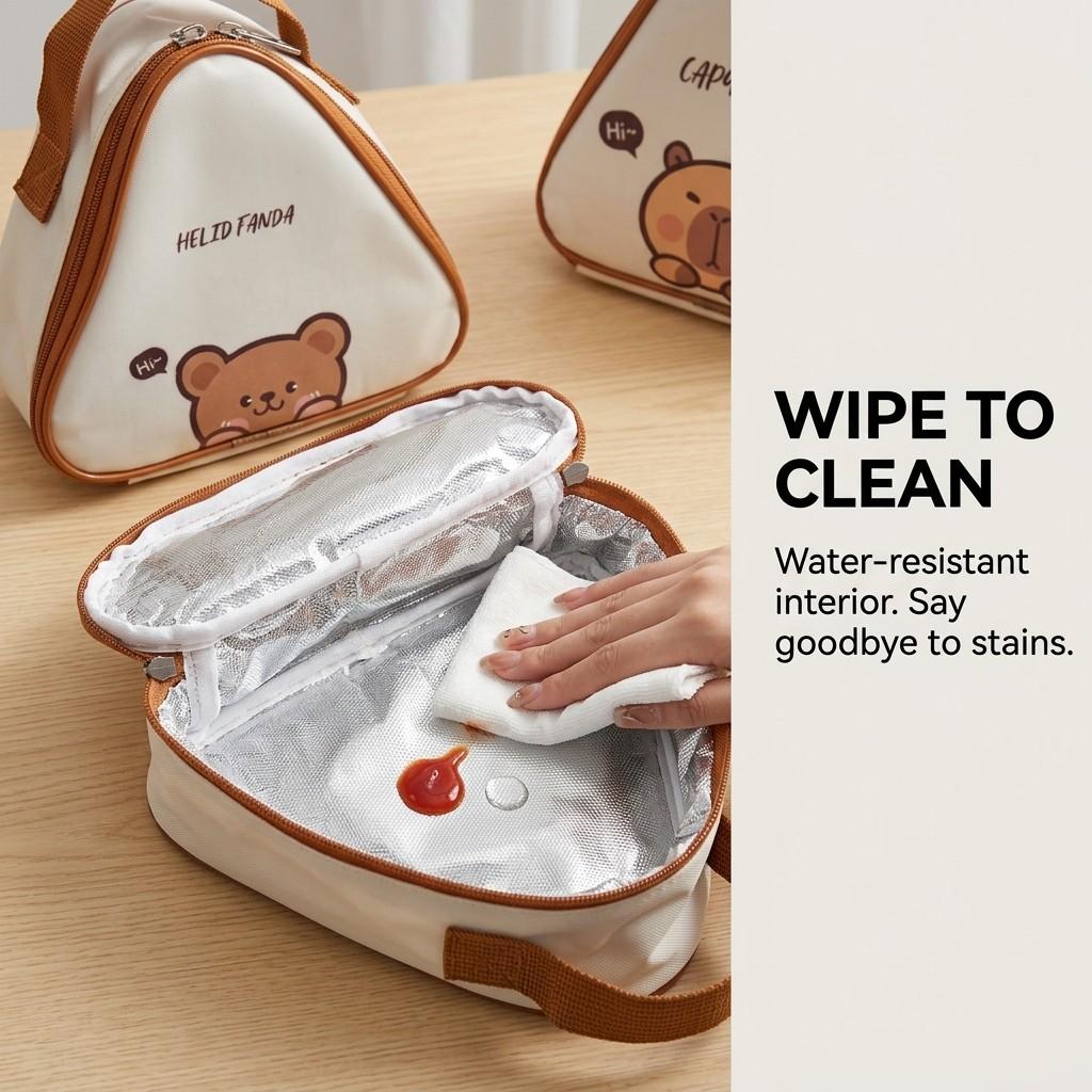 Mini Cartoon Thermal Bento Box Bag For Students Portable Waterproof Oxford Insulated Lunch Bag Outdoor Picnic Bag Cooler Bag