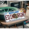 Segno Murale Metallico Design Targa Scozzese Vintage Edimburgo Scozia - Placca Decorativa in Alluminio con Bandiera Scozzese e "Atene di t