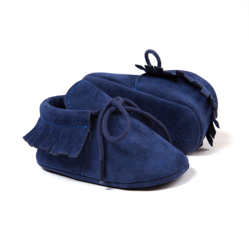 Neue Lauflernschuhe für Babys, Mädchen und Jungen, mit Quaste, Schnürung, Nubukleder, weicher Boden, 0–18 Monate