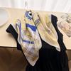 Spring and summer equestrian simulation silk printing silk scarf small square scarf high-end shawl sunscreen neck scarf headscarf scarf women