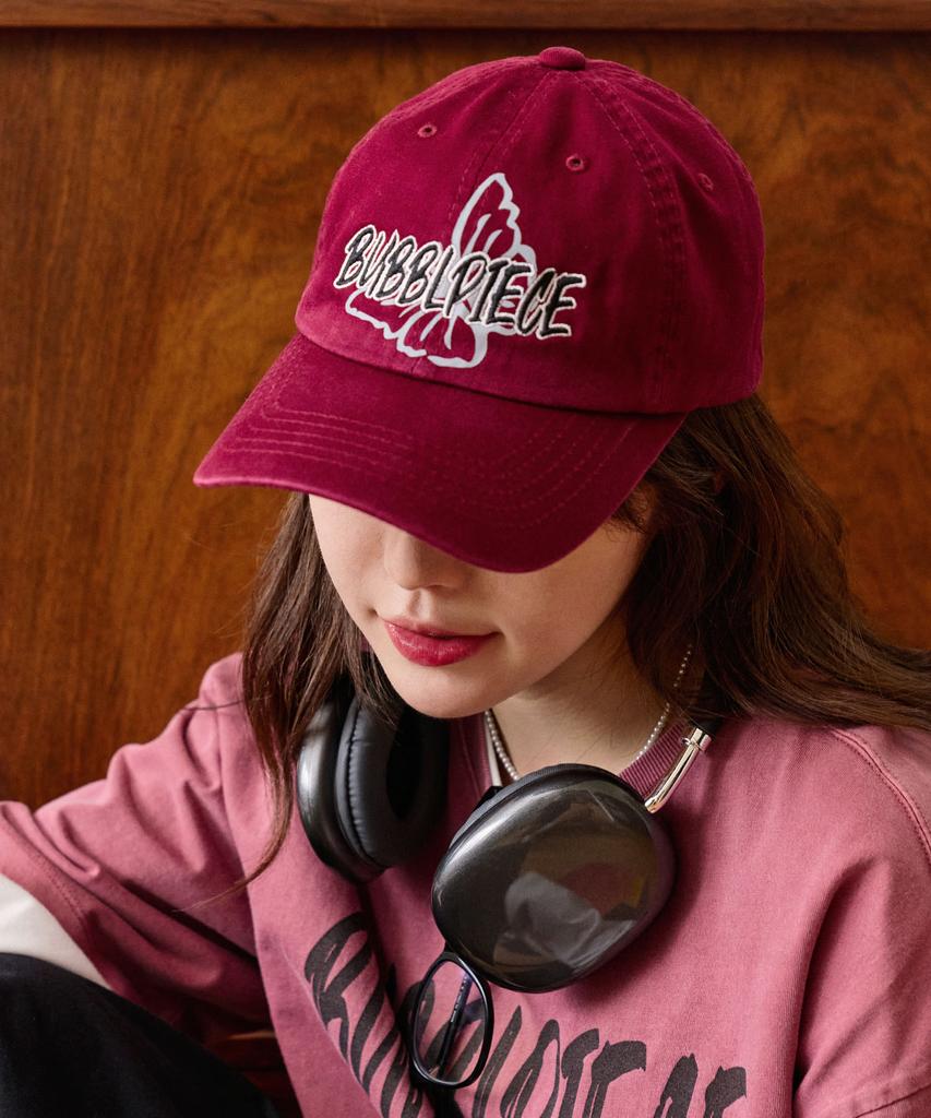 Beobeulpiseu Butterfly Ball Cap_Burgundy