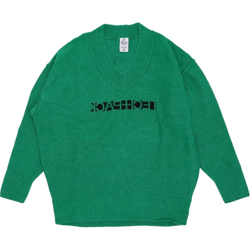 

Nike V-образный вырез с буквенным принтом, облегающий свитер с длинным рукавом, мужские топы, зеленый цвет FB7810-324 XXL