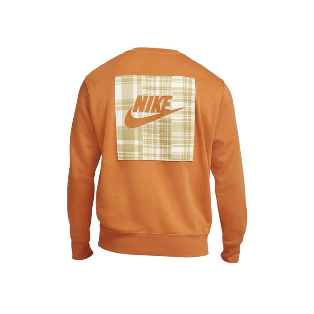 Nike Logo Print Crew Neck Sweatshirt Men Tops Orange DO2972-213