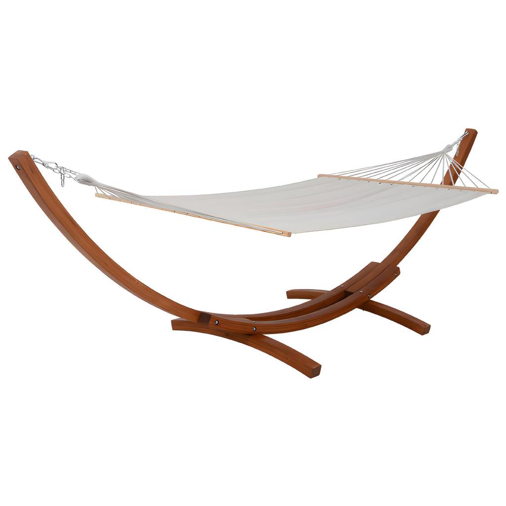 Outdoor Balcony Rocking Chair and Swing Hammock with Wooden Stand