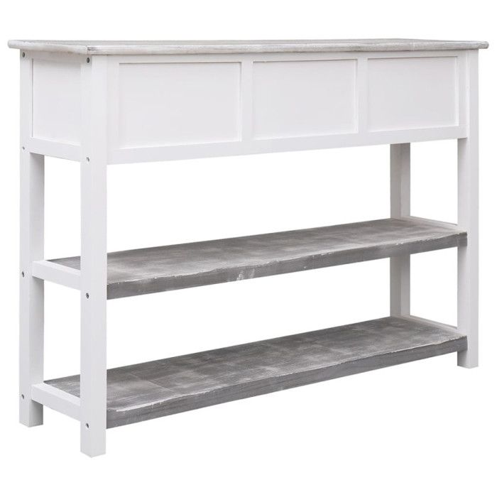 VidaXL Buffet Gris antique 108x30x76 cm Bois de Paulownia massif 338543