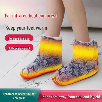 Unisex Electric Heated Indoor Cotton Slippers for Warmth