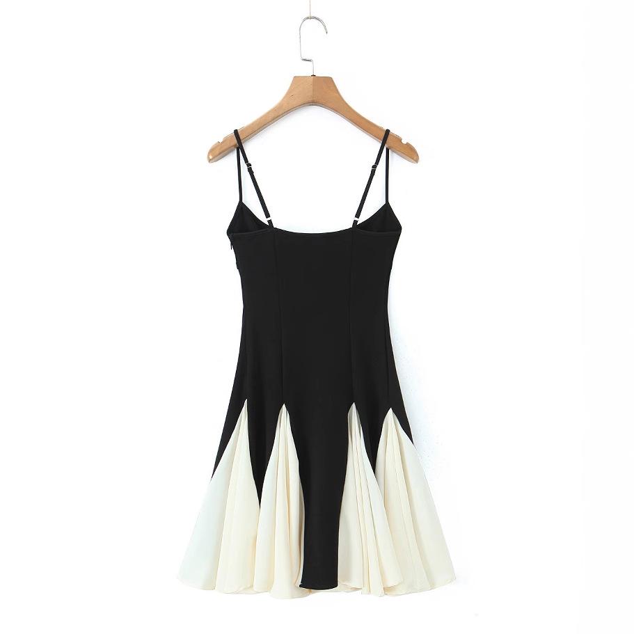 2025 Černo-bílé šaty na šle: Styl královské sestry, Hot Girl Slim Fit, Dlouhé a krátké varianty