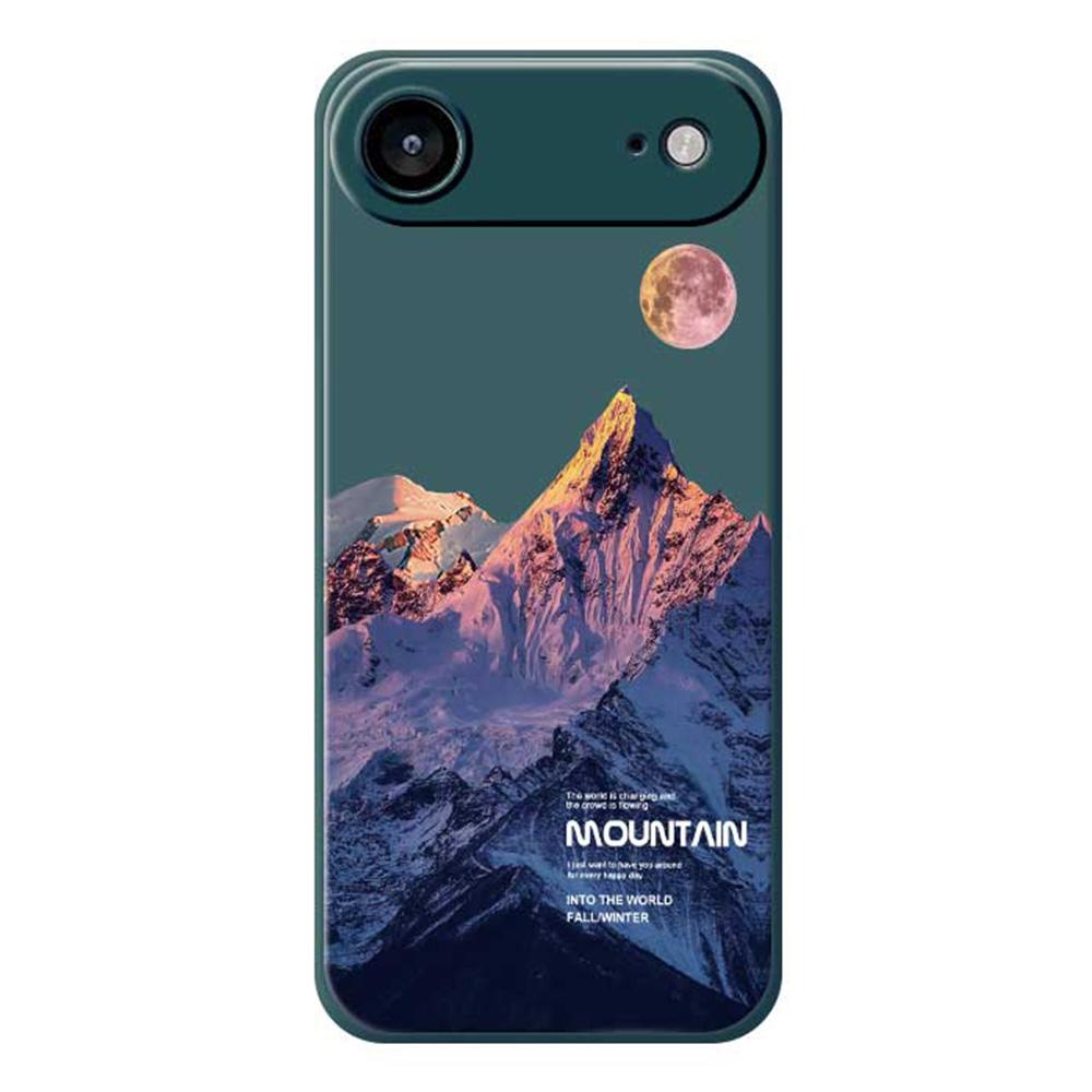 For iPhone 17 Air Case Blue Snow Mountain Pattern Printing Straight Edge TPU Phone Back Cover