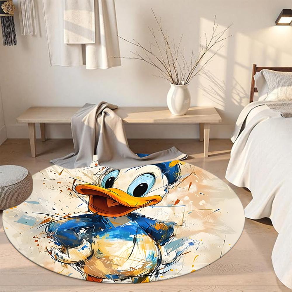 Christmas Mickey Minnie Round Floor Mat Suitable for Foyer Decorate room Hallway Balcony Antislip Round Carpet Anime Office Decor