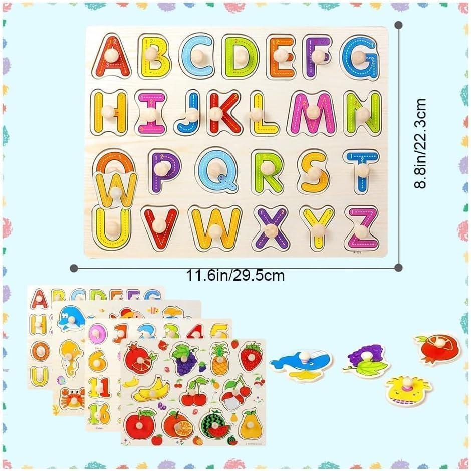 Wooden Puzzle for Children, Fitted Puzzle, Baby Montessori, 1 2 3 Years Old, Early Childhood Development, Shape Matching, Shape Recognition, Color