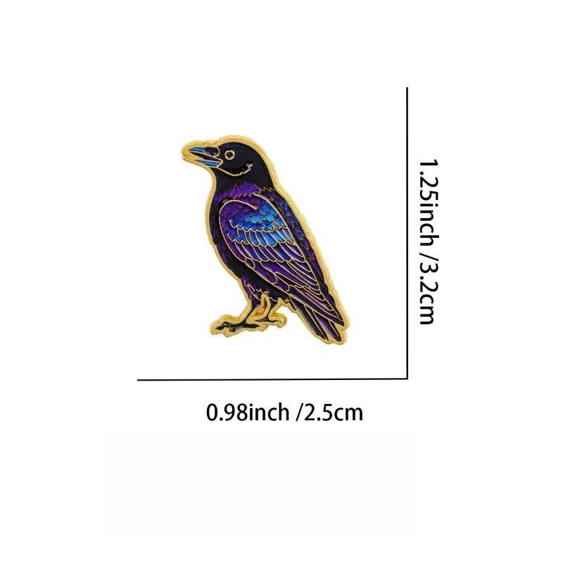 1Pcs Collar Lapel Pins Metal Badges Jewelry Punk Enamel Pin Cartoon Crow Brooch For Coat Halloween Brooches Party Gift