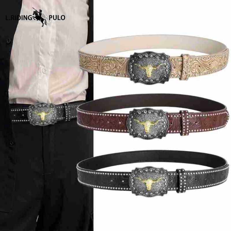 

Punk Style Trendy Retro Belts Fashion Men s and Women s Belts Belts 110cm чорний