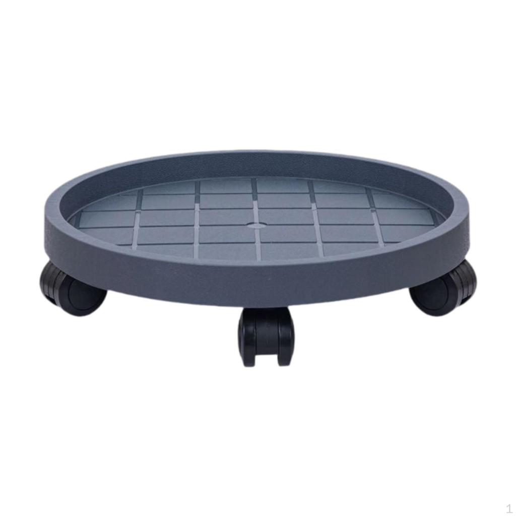 Movable Plantpot Tray Rolling Planter Stand with Wheels Pp Material Breathable Base Sturdy Structure